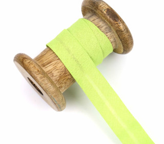 1 Bund Schrägband - 3 Meter - Zugeschnitten - Baumwolle - 20mm - Gelbgrün