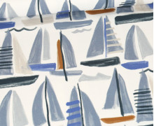 Canvas - Feste Baumwolle - Abstract Sailboats - Maritim - Weiß