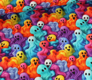 French Terry - Happy Bubble Ghosts - Multicolor