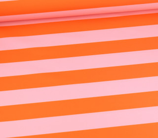 Outdoorstoff - Just Stripes! - Streifen - Orange/Babyrosa - abby and amy