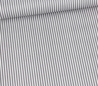 Baumwolle - Webware - Stripe - Weiß/Grau