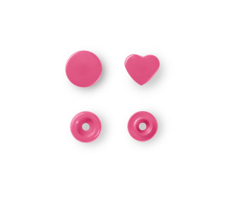 30 Nähfrei Druckknöpfe - Color Snaps - Herz - Kunststoff - Prym - Pink