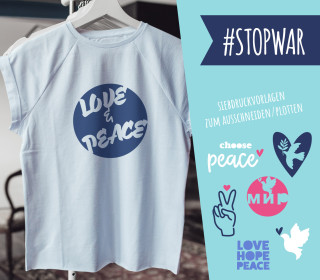 FREEBIE - #stopwar - Love & Peace - Siebdruck Vorlagen