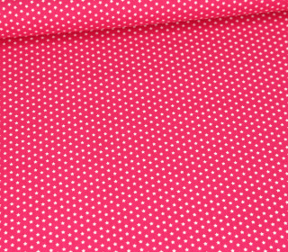 Baumwolle - Webware - Popelin - Bedruckt - Mini-Sternchen - Symmetrisch - Pink