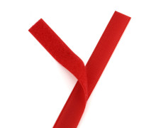 1 Klettband Zuschnitt - Klettverschluss - Zum Nähen - Hook & Loop - 20mm x 50cm - Rot