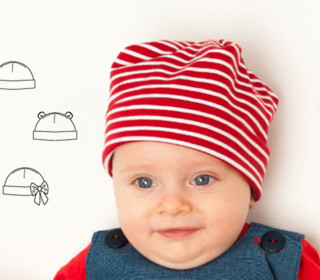 Baby Mütze Schnittmuster pdf für Junge + Mädchen, Beanie, Käppi, Kopfbedeckung, für Anfänger + in 3 Modellvarianten BUBU von Patternforkids Gr. 56 - 98