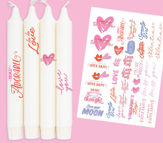 DIN A4 - Tattoofolie - Love Lettering - Valentinstag - für Kerzen / Keramik