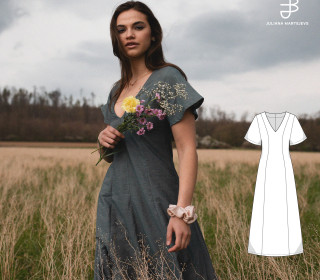 eBook JULIANA MARTEJEVS Midi Kleid mit kurzen Ärmeln