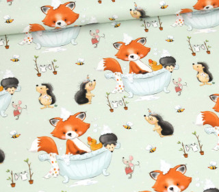 Sommersweat - Little Fox Louis - Mint - Bio Qualität - abby and me