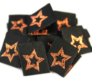 1 Label - Stern - Star - Schwarz/Bronze