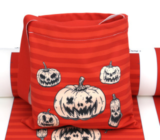 DIY-NÄHSET - Kleine Süßigkeiten Sammel-Tasche - Softshell - Fleece - Halloween - Spooktacular Pumpkins - abby and amy