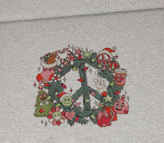 Sommersweat - Joyful Christmas - Peace Wreath - Paneel - Grau Meliert - abby and me