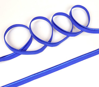 1 Meter elastisches Paspelband/Biesenband - Matt mit Glanzkante - Blau