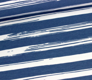 Rib - Painted Stripes - Taubenblau - Bündchenstoff
