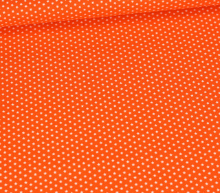 Baumwolle - Webware - Popelin - Bedruckt - Mini-Sternchen - Symmetrisch - Orange