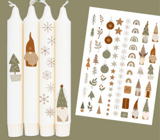 DIN A4 - Tattoofolie - Gifting Gnomes - für Kerzen / Keramik - Weihnachten