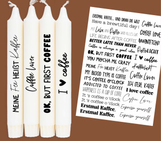 DIN A4 - Tattoofolie - Coffee Lover - für Kerzen / Keramik