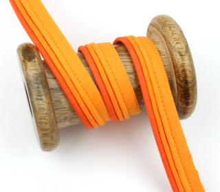 1 Meter Paspelband/Biesenband - Dreilagig - 14mm - Orange