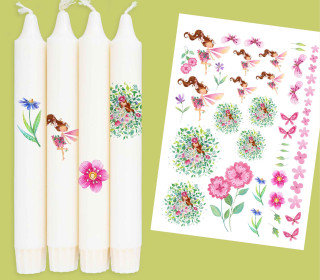 DIN A4 - Tattoofolie - Sommerwind & Blütenelfe - Adoringly Dzio - für Kerzen / Keramik