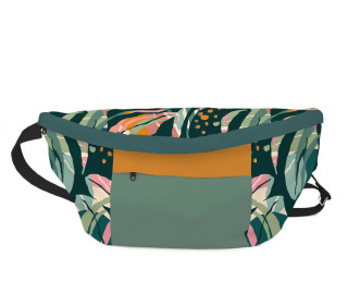 DIY-Nähset - BIG HipBag - Bauchtasche - Colorful Jungle - Leaves & Dots - Outdoorstoff - abby and amy