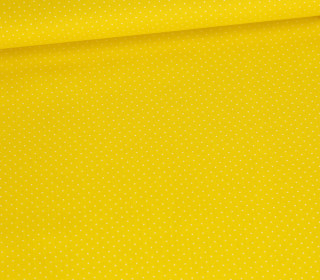 Baumwolle - Webware - Popelin - Bedruckt - Mini-Pünktchen - Symmetrisch - Gelb
