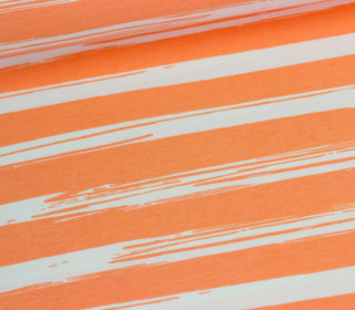 Rib - Painted Stripes - Koralle - Bündchenstoff
