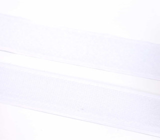 1 Meter Klettband - Klettverschluss - Selbstklebend - Hook & Loop - 25mm - Weiß