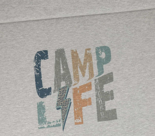 Sommersweat - Camp Life - Schriftzug - Blitz - Paneel - Grau Meliert - abby and me