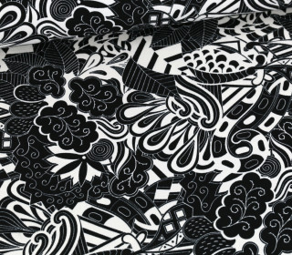 Half Panama - Baumwolle - Musterprint - Schwarz/Weiß