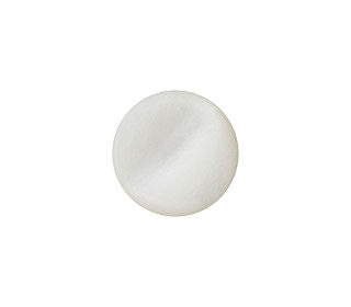 1 Polyesterknopf - Rund - 11mm - Öse - Uni - Glanz - Weiß