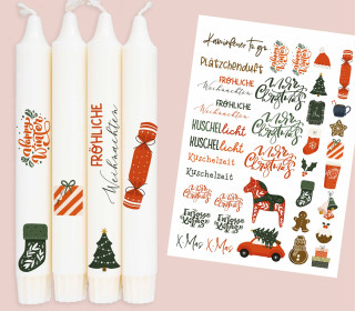 DIN A4 - Tattoofolie - Enjoy XMAS - für Kerzen / Keramik - Weihnachten