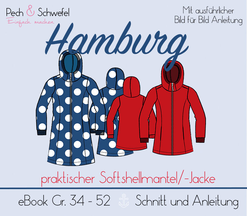 Ebook - Softshellmantel / -Jacke Hamburg für Damen (in A4 und A0) - Größen  34 bis 52 von Pech und Schwefel