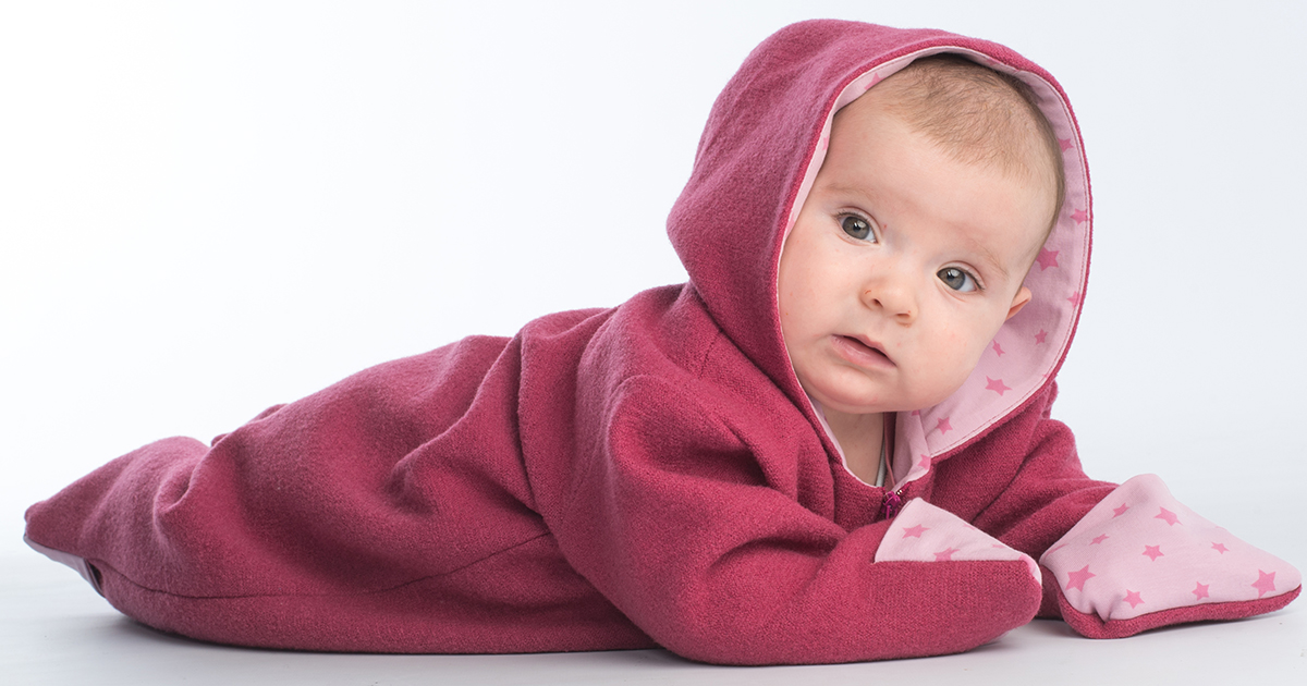 Baby Overall Schnittmuster mit Kapuze + Reißverschluss, warm gefüttert +  als Anzug für Fasching geeignet. SOLE von Patternforkids