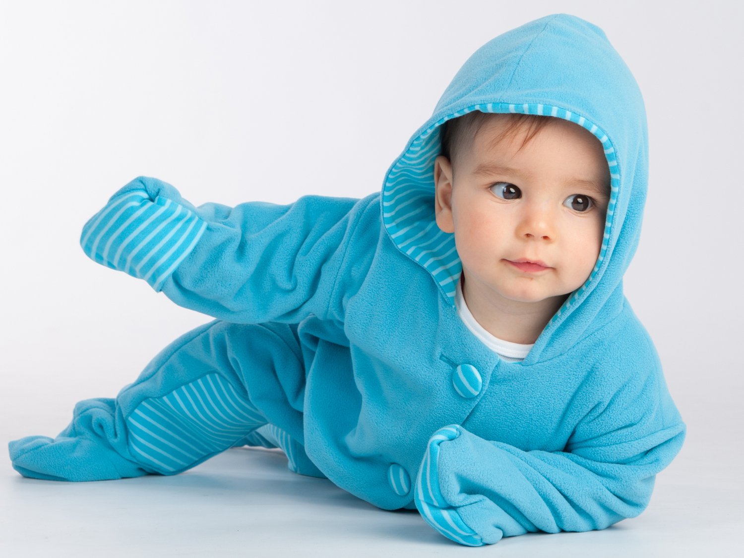 Baby Overall mit Kapuze, warm gefüttert mit Füßchen und Armumschlag.  Schlafanzug, Jumpsuit Schnittmuster DORIAN von Patternforkids Gr. 56 - 86