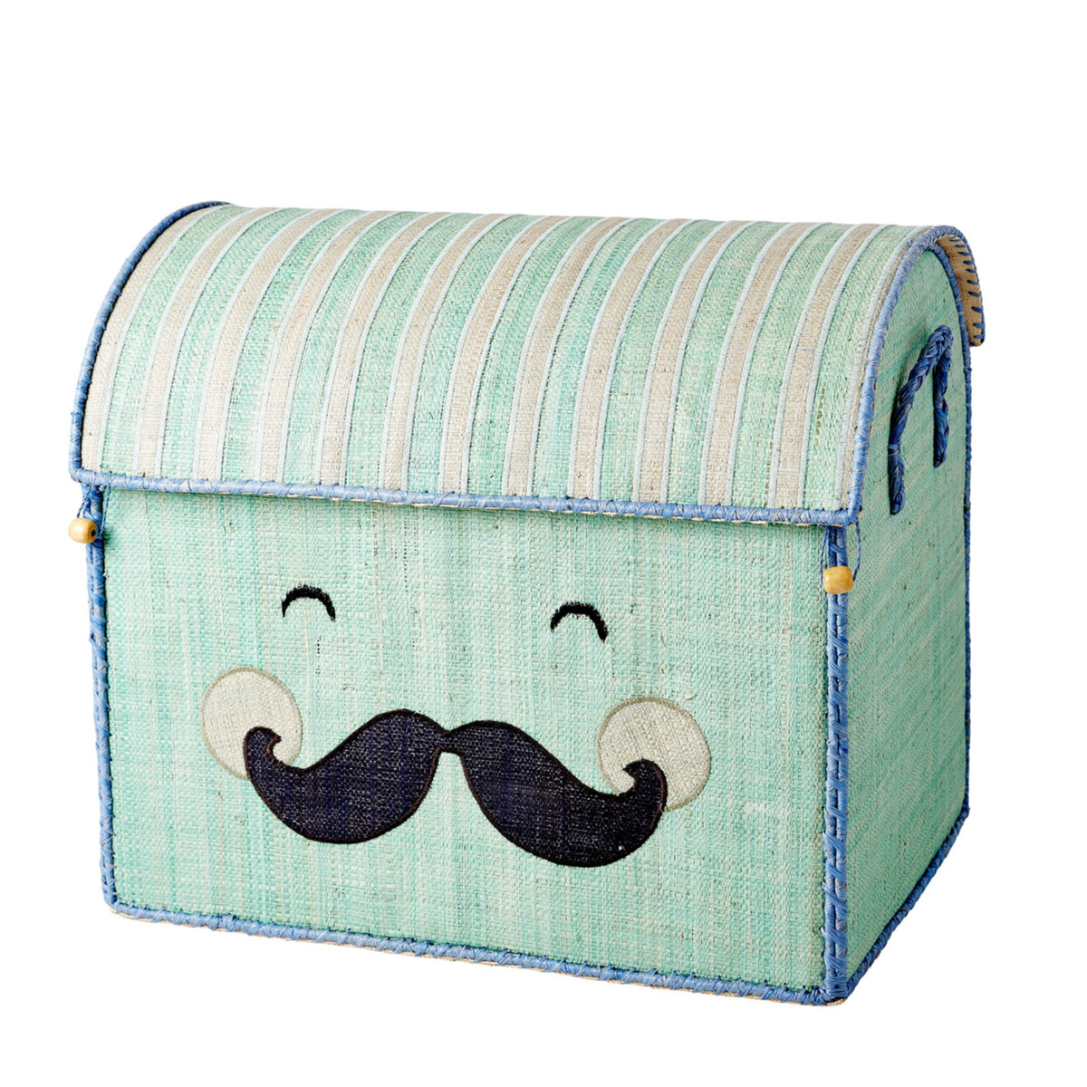 Große Spielzeugkiste - Smiling Moustach - Schnurrbart - Aufbewahrung -  Pastellgrün - Rice