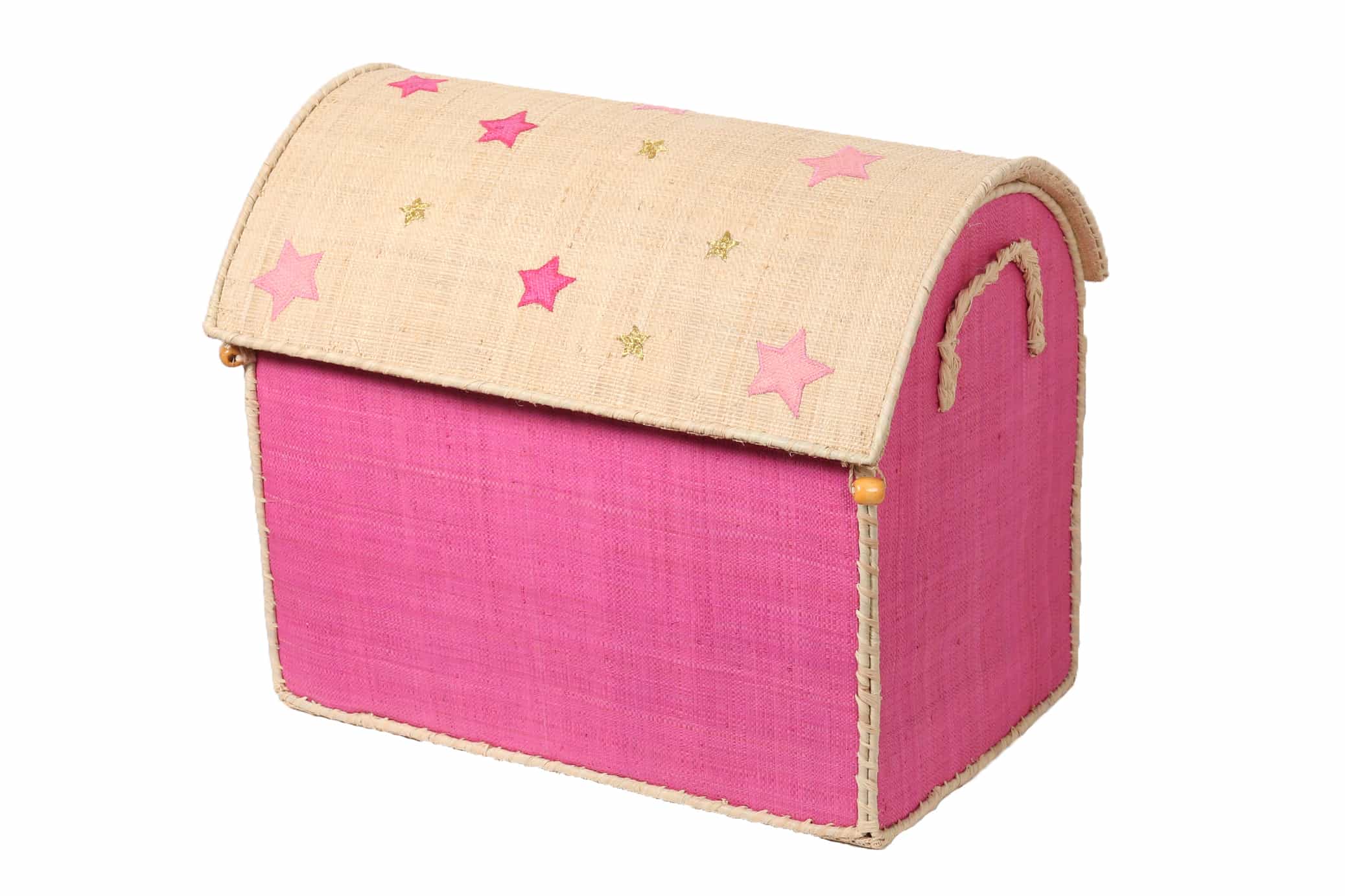 Mittelgroße Spielzeugkiste - Sterne - Aufbewahrung - Pink - Rice