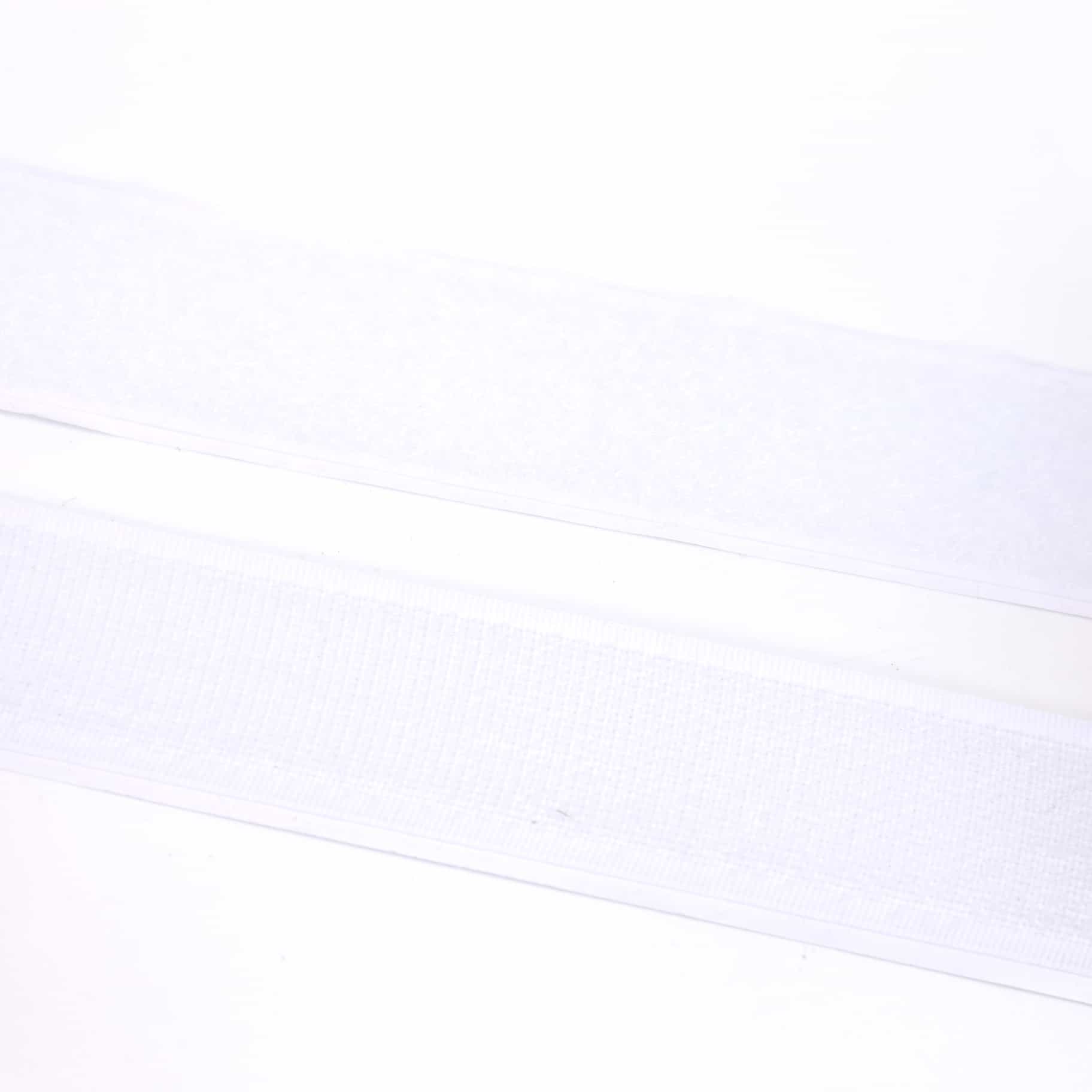 1 Meter Klettband - Klettverschluss - Selbstklebend - Hook & Loop - 25mm -  Weiß