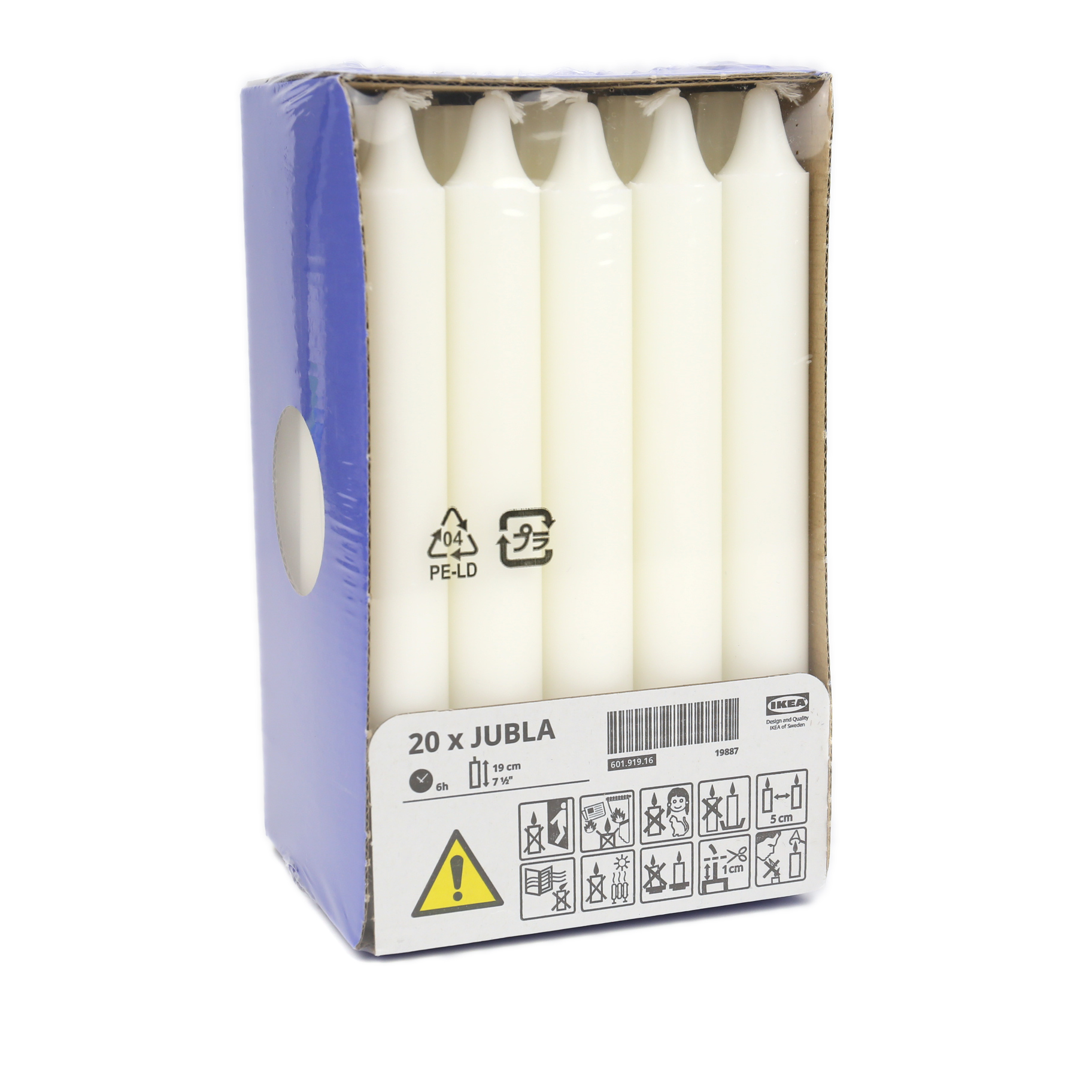20 Kerzen - Stabkerzen - Stearin - 19cm - IKEA - Weiß