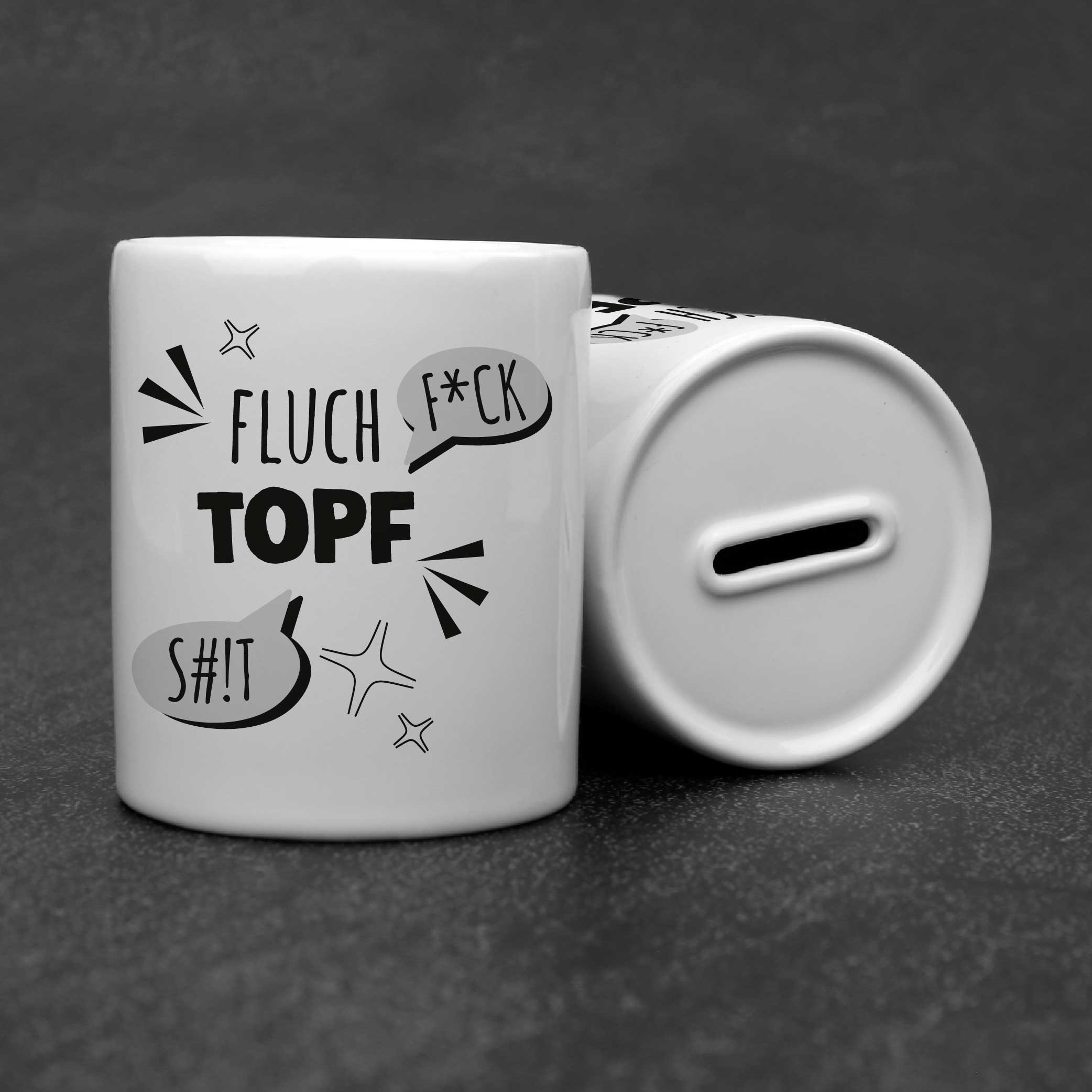 Keramik-Spardose - Fluch Topf